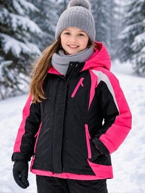 Place Kid's Black and Pink Ski Jacket